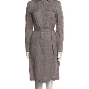 Loro Piana Taupe Long Sleeve Classic Dress